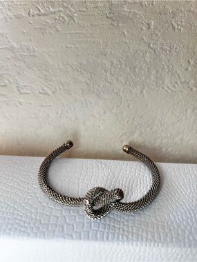 Silver-Tone Knot Mesh Cuff Bracelet - Women Jewelry